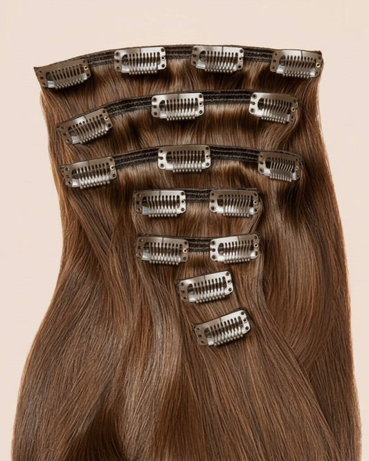 Customized color clip in hair extensions